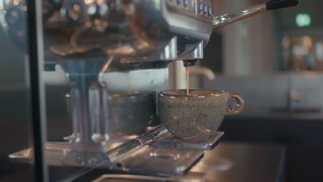 close up of making a coffee with a coffee maker