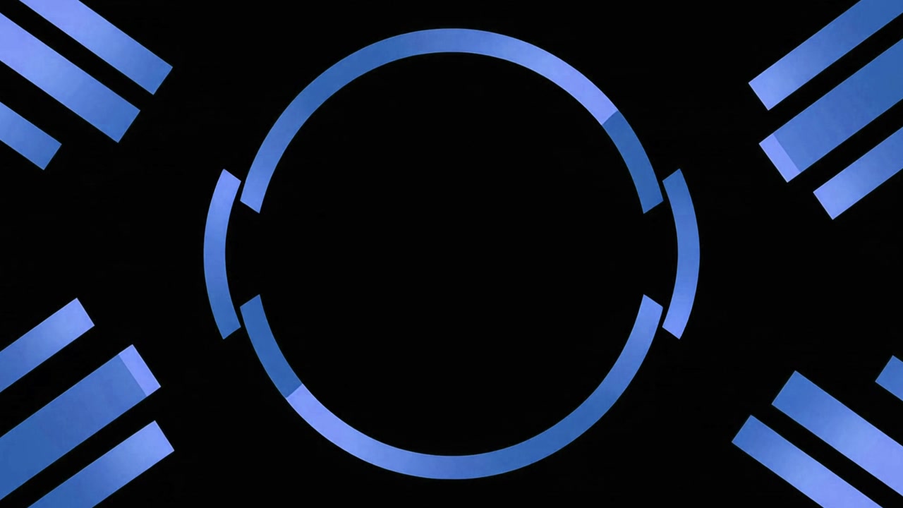 Abstract Blue Circular Loading Animation on Black Background