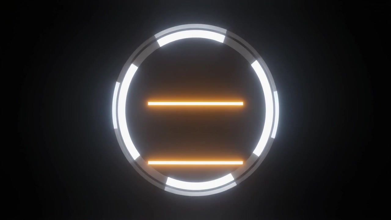 Abstract Glowing Circular HUD Interface with Rotating Light Segments