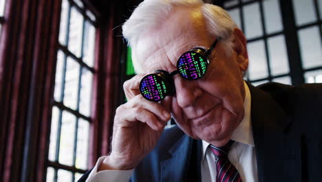 Senior Businessman with Digital Glasses