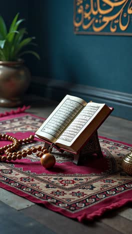 quran on a prayer rug