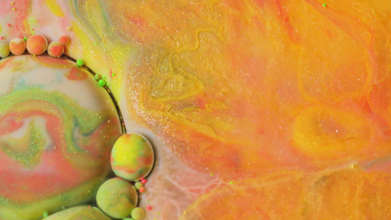 arte líquido abstractamente colorido con burbujas