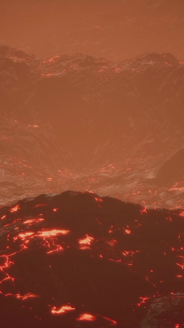 A fiery volcanic landscape