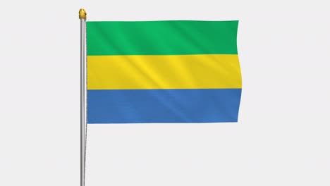 loop video of gabon flag  fluttering in the wind, slow motion video of 4k , with alpha channel