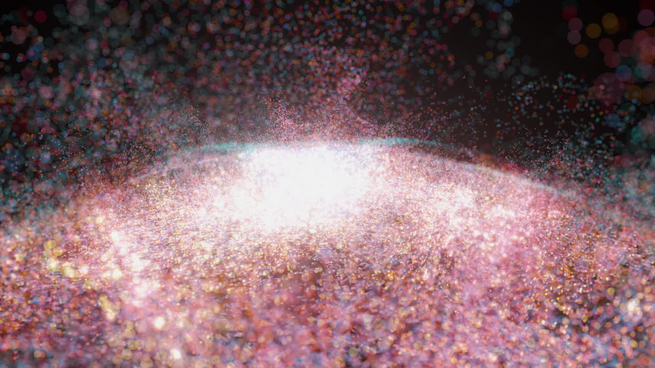 검은 바탕에 반이는 반이는 빛, 3d 렌더링