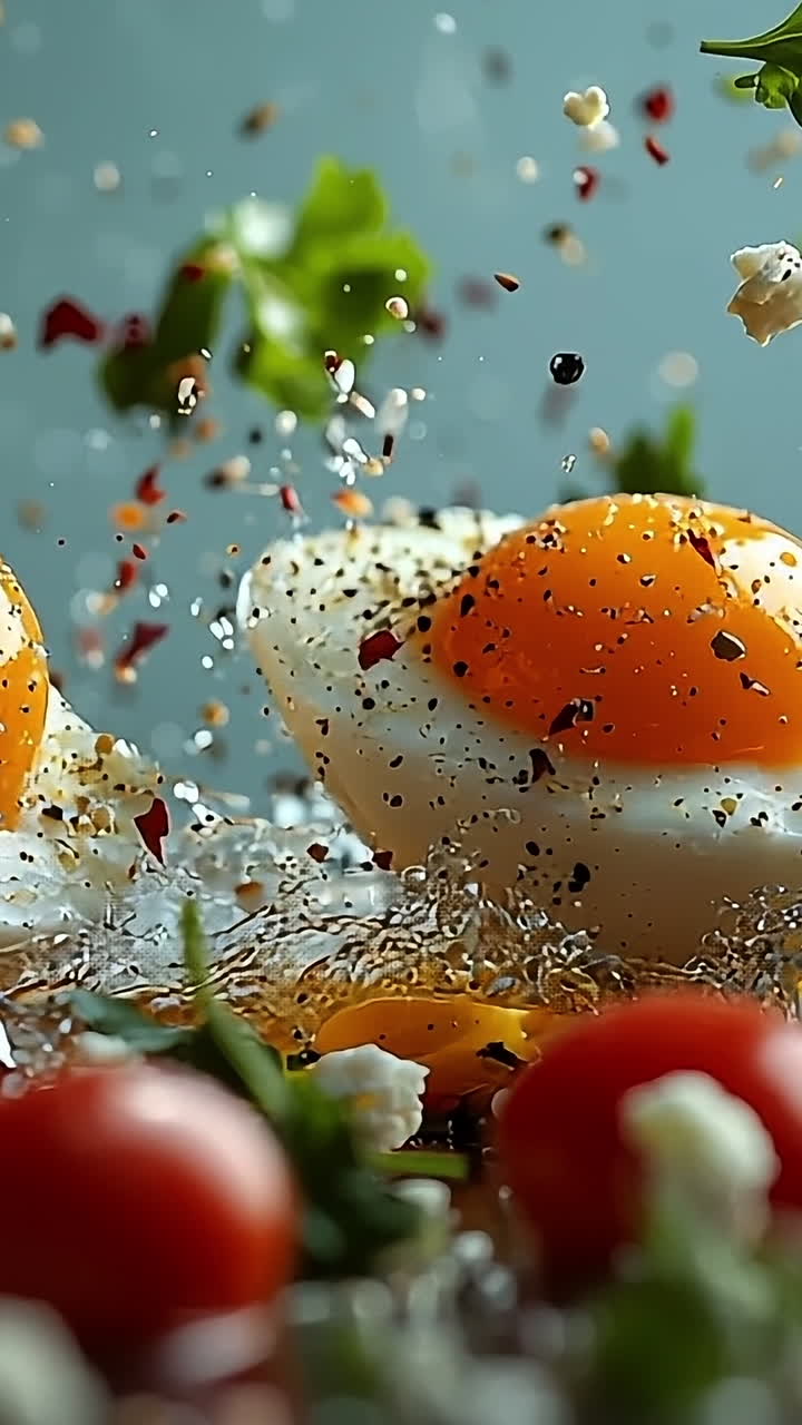 Fresh eggs with vibrant mix