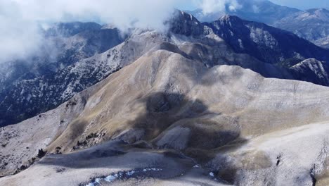 Aerial-view-of-Taygetos-mountain-in-the-Peloponnese,-Greece-|-Mount-Taygetos-4K