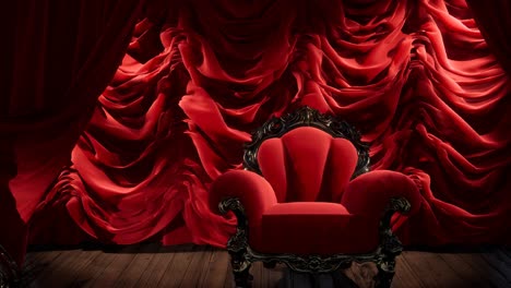 luxurious-theater-curtain-stage-with-chair