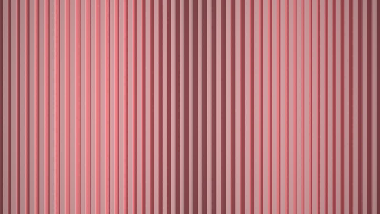 수직선은 파동 평면을 만니다. 비즈니스 프레젠테이션을위한 태평양 분홍색 배경. 부드러운 질감. 렌더링 공의 루프 3d 애니메이션. 블라인드의 효과와 함께.