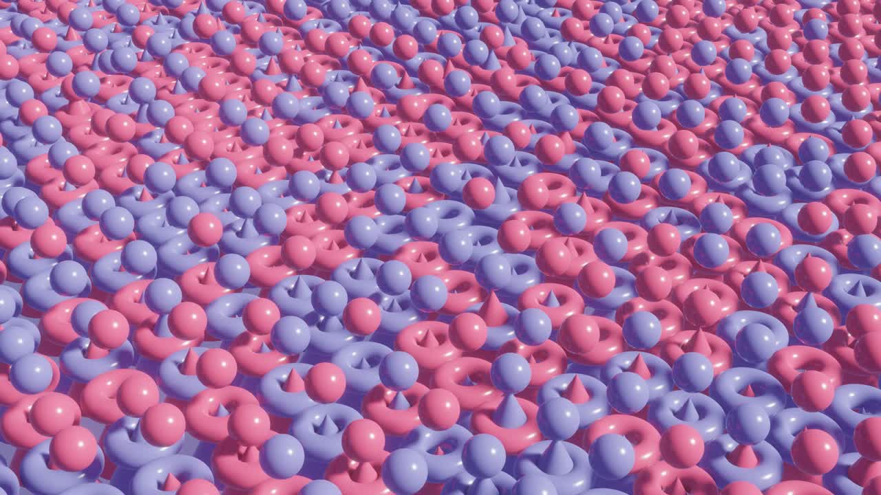 3d 렌더링 다채로운 요소를 가진 추상적인 애니메이션 배경, 시엄리스 루프, 현대적인 만족스러운 3d 애니메이션