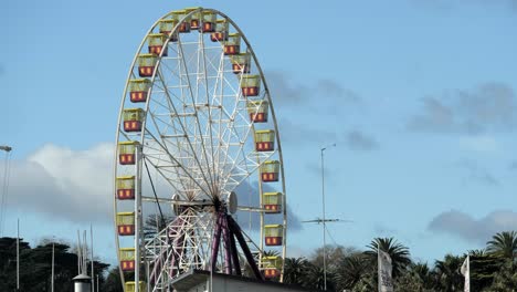 ferris wheel in operation at geelong’s eastern beach, australia