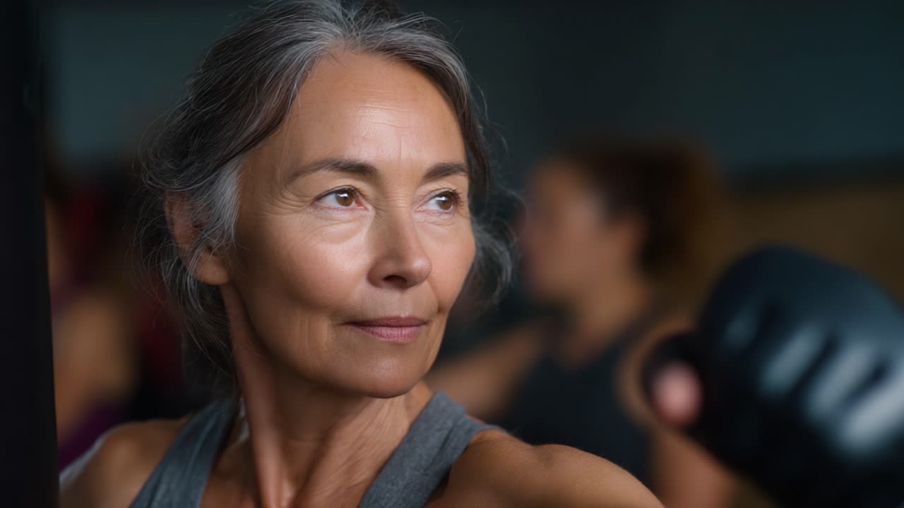 Empowered Journey: A Determined Woman Engaging in a Strength Training Session, Focusing on Personal Growth and Resilience in a Dynamic Fitness Environment