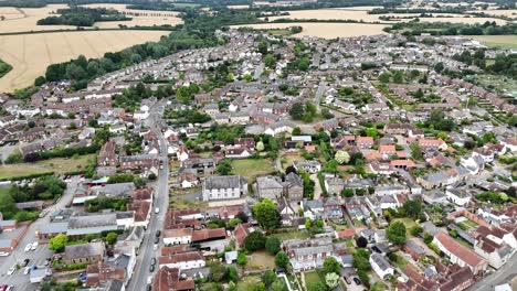 coggeshall town essex uk establishing aerial shot