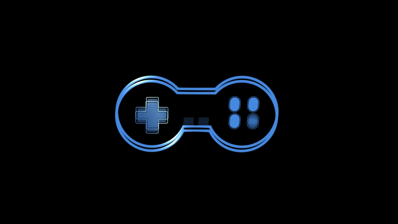 Animation of illuminated gaming console against black background