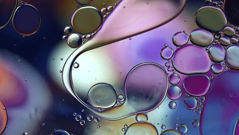 abstract colorful food oil drops bubbles and spheres flowing