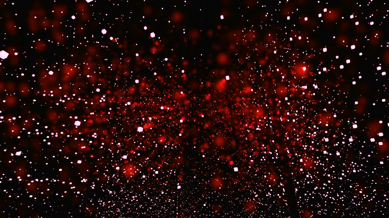 explosión de partículas rojas