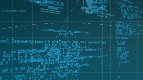 program codes and broken lines with square patters