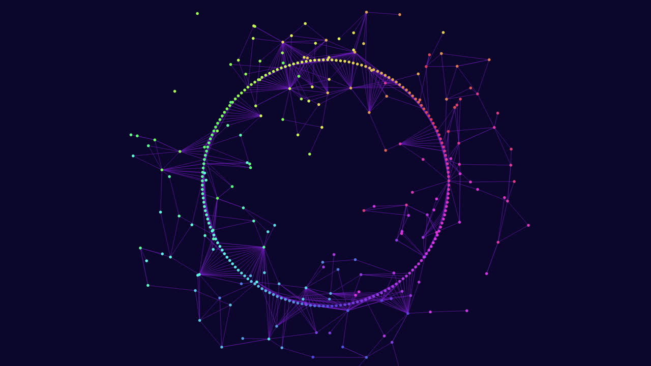 Intricate Network Of Dots And Lines In Circular Form