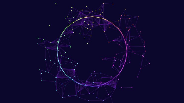 Intricate Network Of Dots And Lines In Circular Form