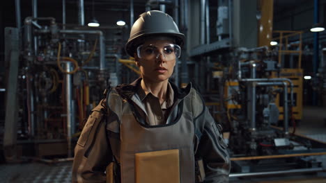 female engineer in industrial setting