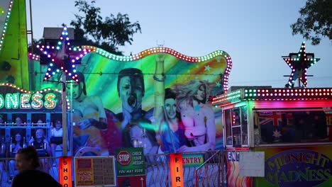 colorful amusement ride at night in coonabarabran