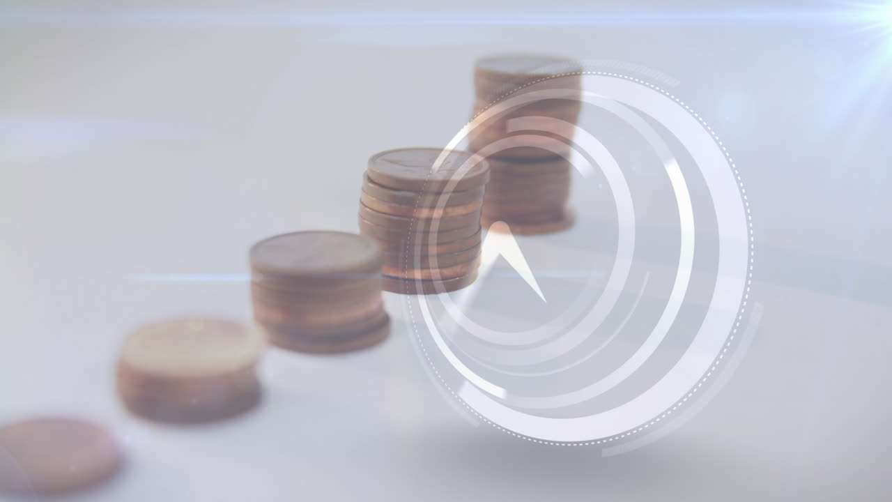 Animation of clock over coins