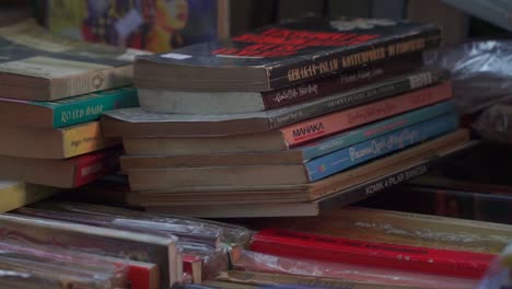 many old indonesia books, close up view