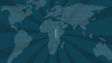 animation of save the planet over world map on dark blue background