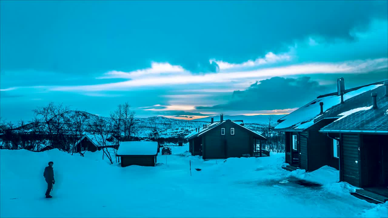 lapso de tiempo de una ciudad en tromso laponia norte de noruega