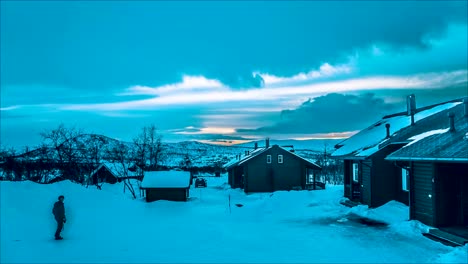 time lapse of a town in tromso lapland northern norway