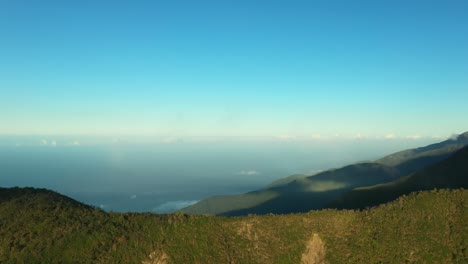 panoramic view from the top of avila mountain in galipan, facing the caribbean sea la guaira, in waraira repano national park, venezuela.