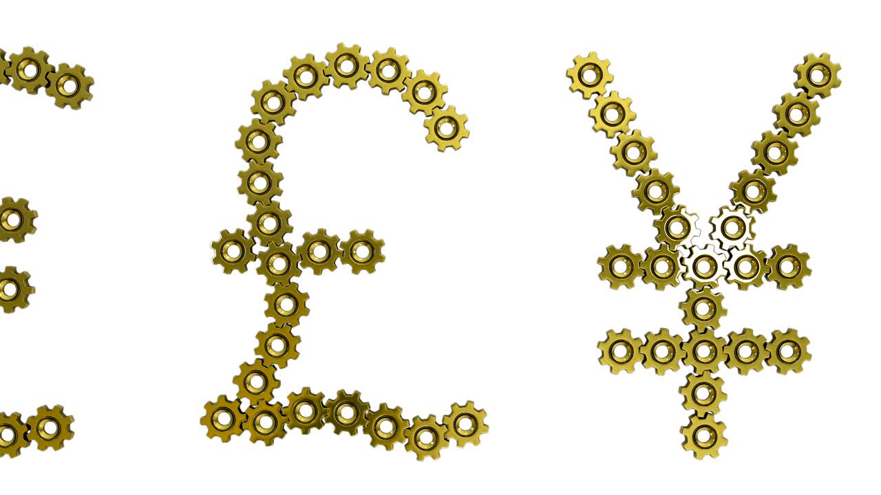 World currency signs on white