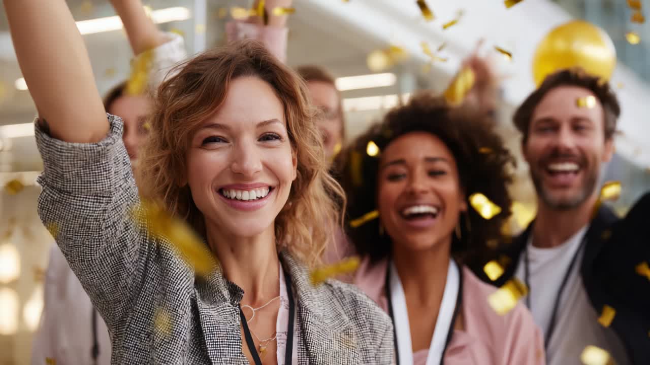 Celebration Moment Filled with Joy and Excitement as Friends Gather to Celebrate with Confetti in the Air, Highlighting Laughter and Happiness in a Fun Atmosphere of Togetherness