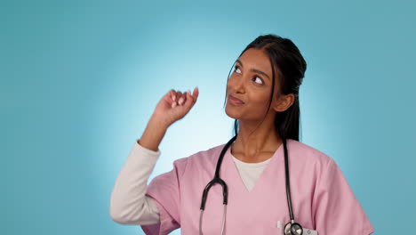 health tips, pointing and a doctor