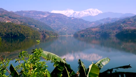 Himalaya-Time-lapse-of-Begnas-Lake,-Pokhara,-Nepal