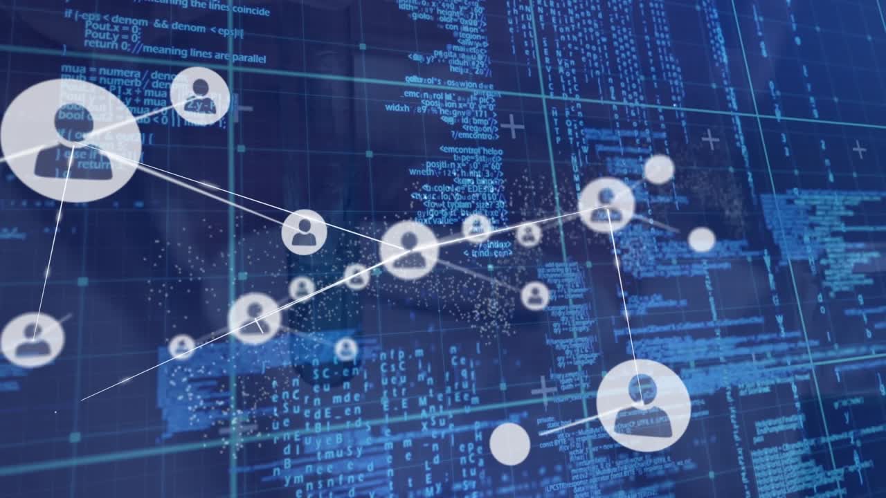 Animation of network of connections over data processing