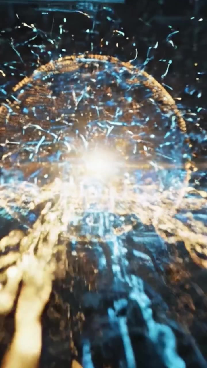 Una visualizzazione dinamica di un paesaggio digitale in rete che transita dal flusso di dati a una sfera di connessione globale, evidenziando tecnologia avanzata e connettività
