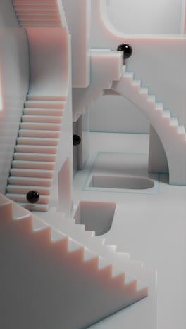 abstract 3d architectural design with spiral staircases