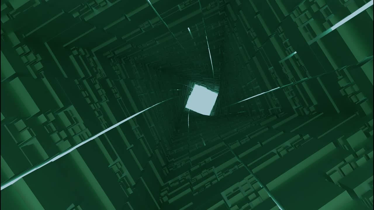 추상적인 기하학적 녹색 터널