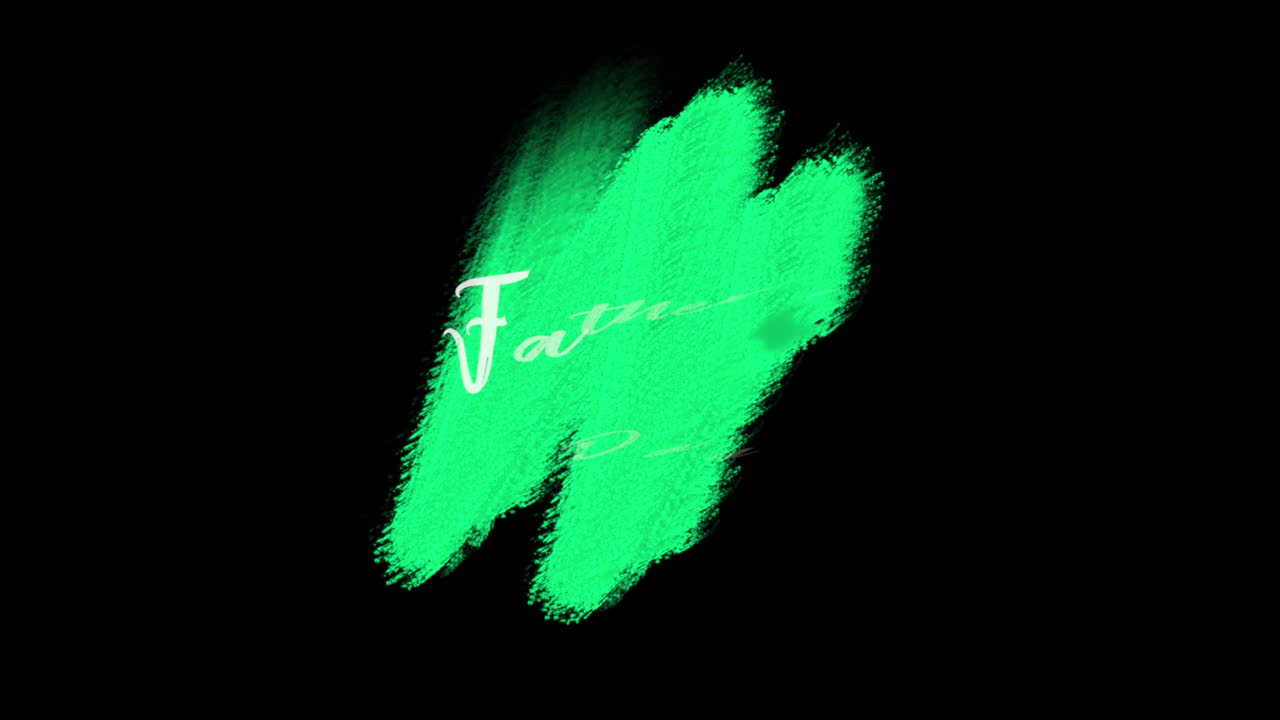 검은색 그라데이션에 녹색 수채화  ⁇ 솔로 아버지의 날