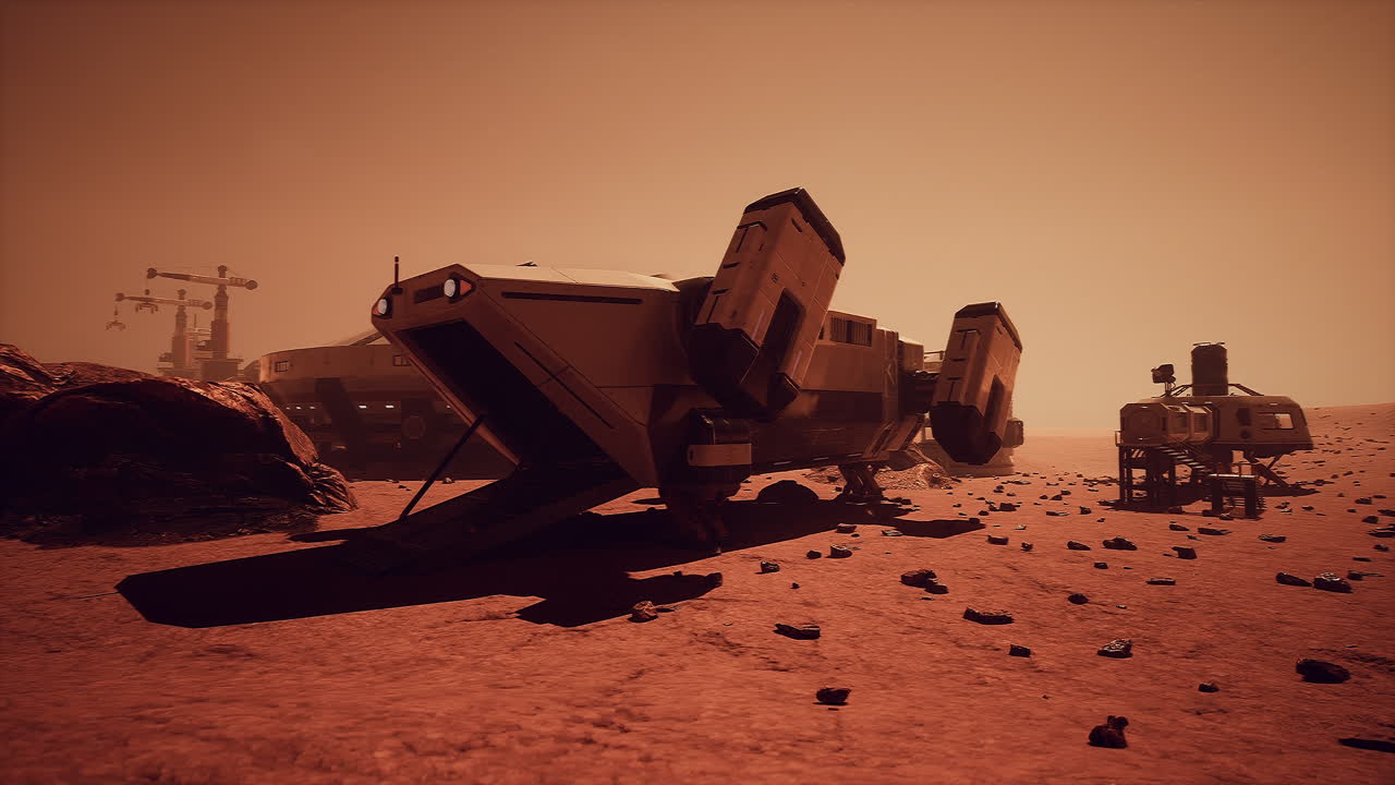 Spaceship Landing on Mars