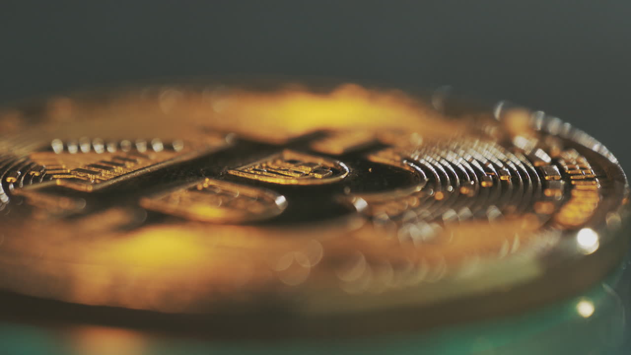 primer plano de un bitcoin