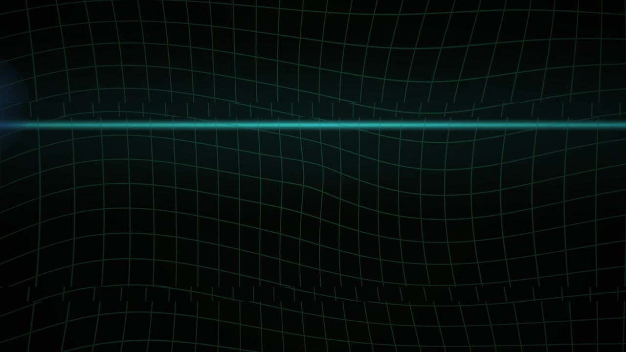 Dynamic Digital Grid Background with Moving Scanline and Light Flares