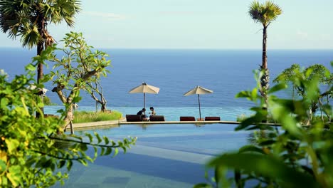 beautiful ocean view pool at six senses resort bali indonesia