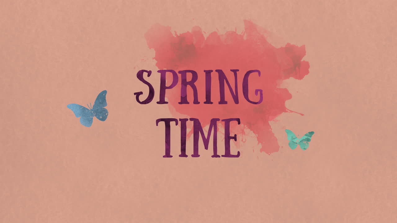 gran venta de primavera con mariposa en la textura del papel