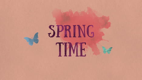gran venta de primavera con mariposa en la textura del papel