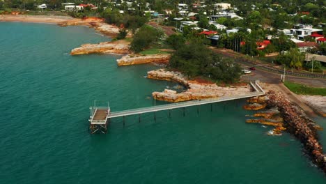 Nightcliff-Jetty-And-Bab's-Beach-Near-Sunset-Park-In-The-Suburb-Of-Nightcliff,-Darwin,-Northern-Territory-Of-Australia