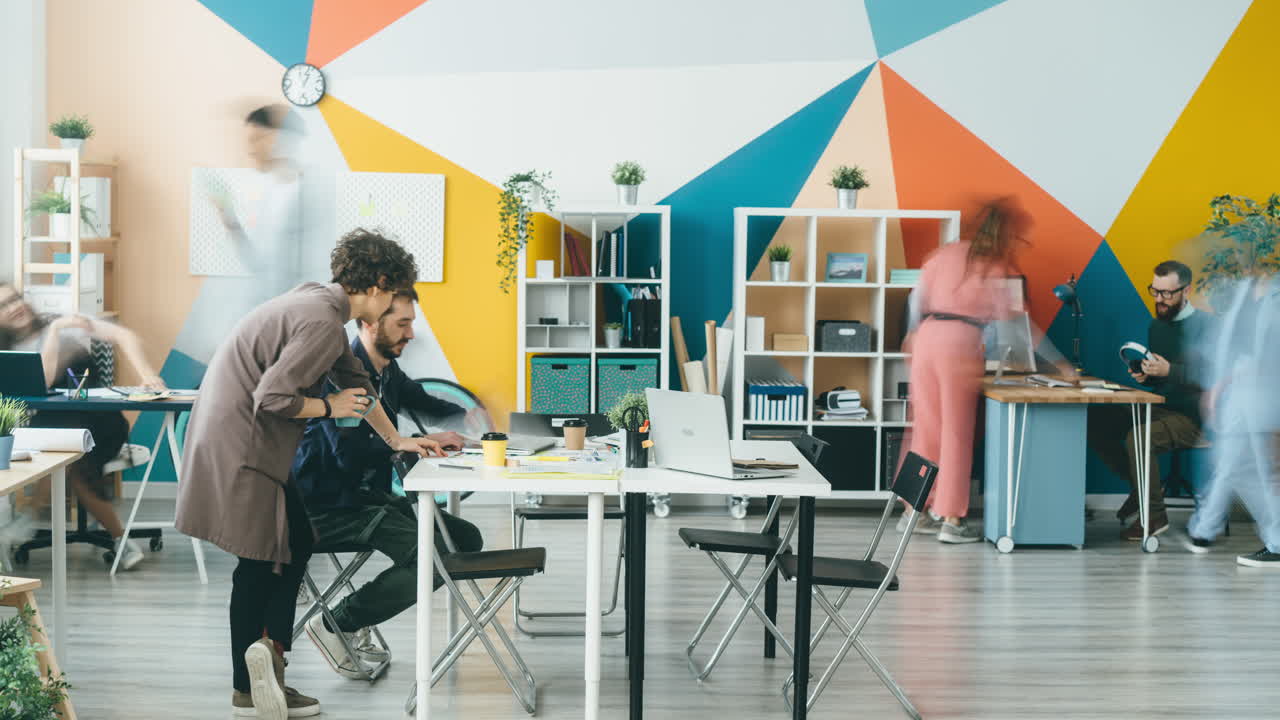 Busy Team Meeting in a Modern Office