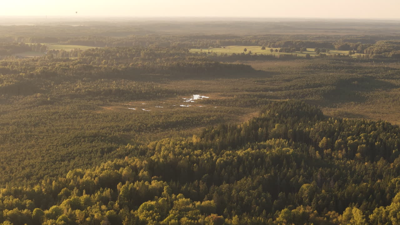 Aerial Drone Panning Across Latvia's Spectacular Forests, Wetlands, And Unspoiled Baltic Beauty.