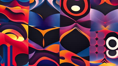 Abstract geometric shapes and vibrant colors animation
